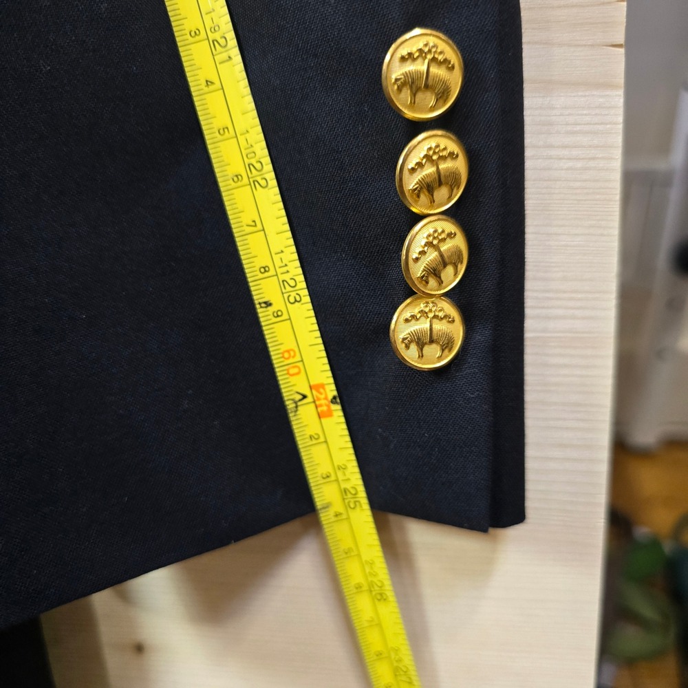 Brooks Brothers Loro Piana Blazer Gold Buttons Brooksease 44R Navy Blue Wool - Picture 9 of 12